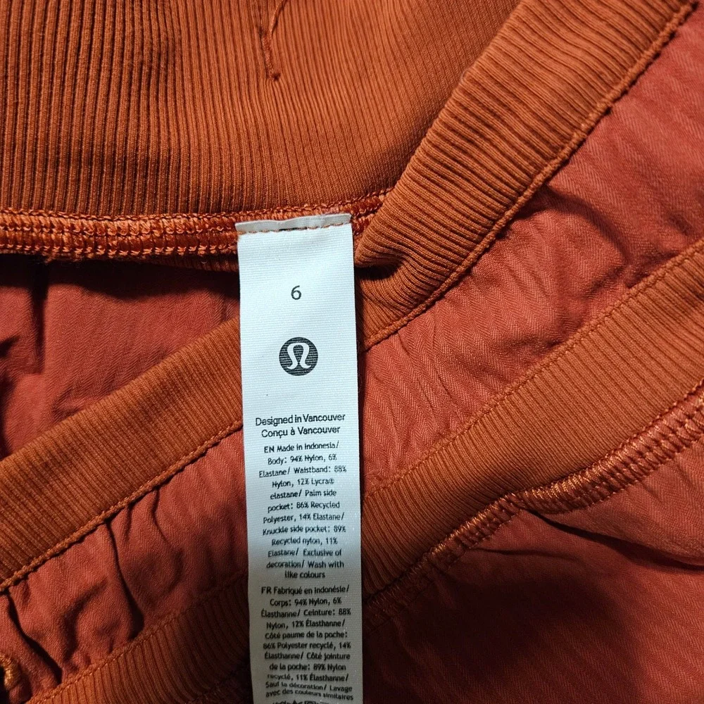 Lululemon Dance Studio Shorts Terracotta Rust Orange Athletic Shorts Size 6